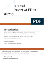 Diagnosis and Management of FB in Airway