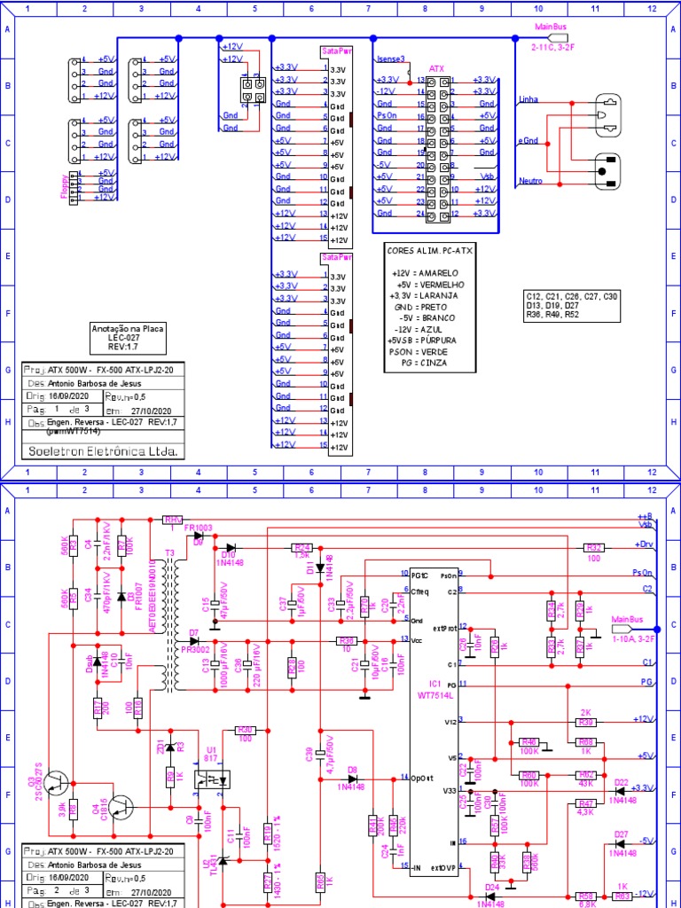 Fonte Atx 500w - Fx-500 Atx-Lpj2-20 (Wt7514l) | PDF