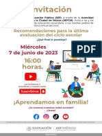 Invitacion Plática para Reforzamiento Secundaria