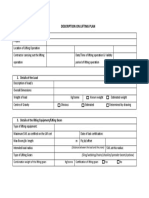 Form Descrition of Lifting Plan