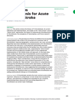 Intravenous Thrombolysis For Acute Ischemic Stroke