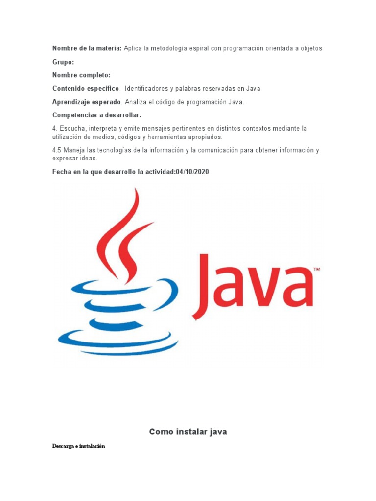 Manual de Jaba para Que Es Nesesario | PDF | Java (lenguaje de ...