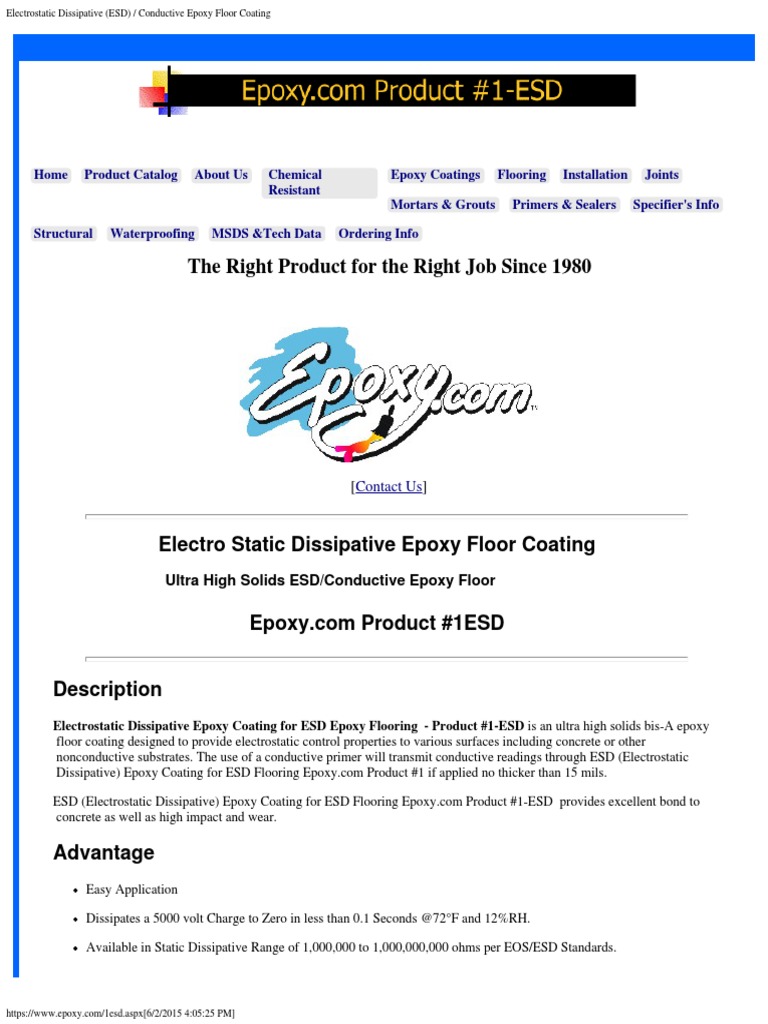 1 electrostatic dissipative esd conductive epoxy floor coating pdf