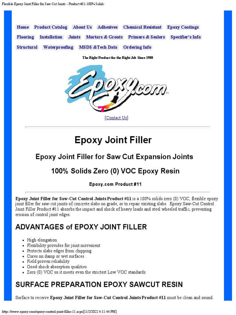Epoxy Joint Filler Epoxy Joint Filler For Saw Cut Expansion Joints 100