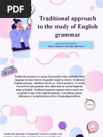 Traditional Approach To The Study of English Grammar