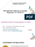 International Conference in Gender Disparities' 23 - ICGD'23