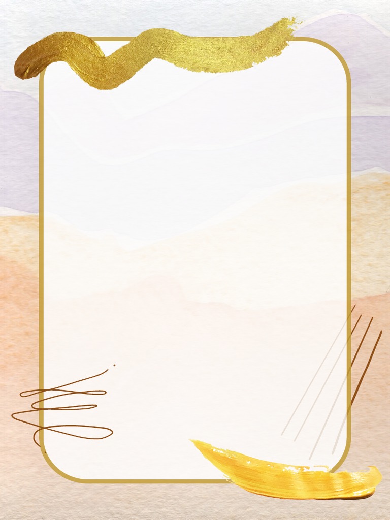 Paper Aquarela Brush Gold Decorative A4 document PDF