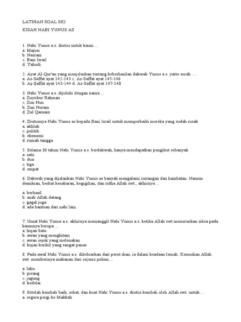 Latihan Soal Ski Pdf