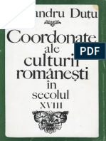 Dutu Alexandru Coordonate Ale Culturii Romanesti Sec XVIII 1968