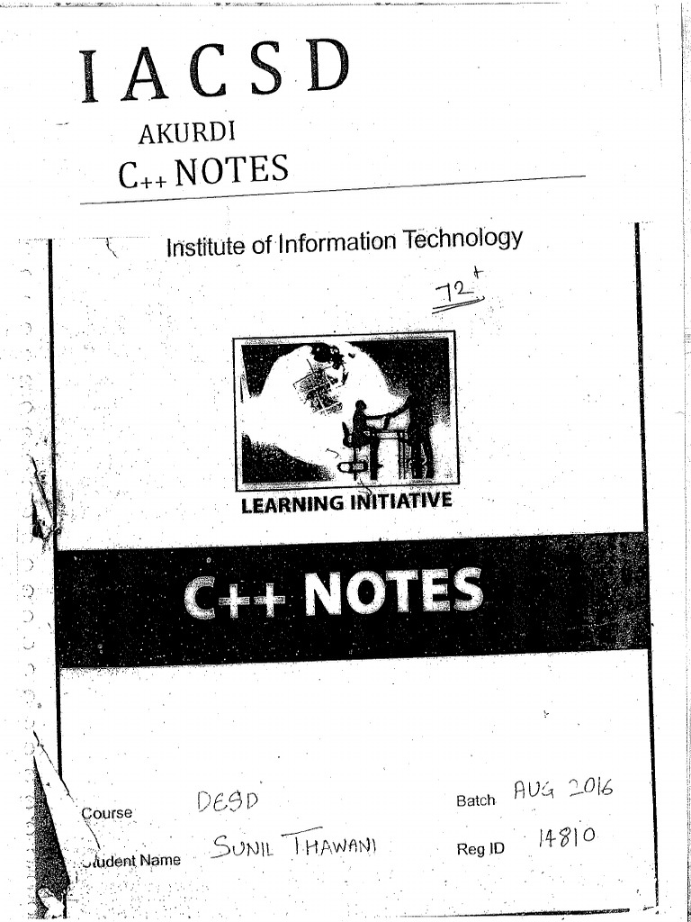 Sunbeam C++ Notes | PDF