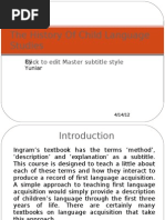 The History of Child Language Studies
