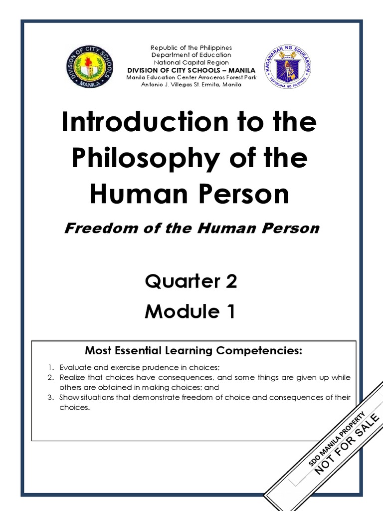 Philo Q2 Mod1 Freedom Of The Human Person Pdf Free Will
