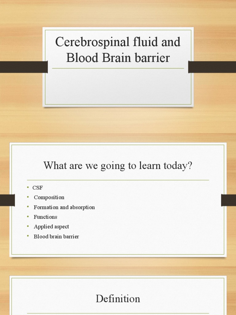 CSF and Blood-Brain Barrier Overview | PDF | Cerebrospinal Fluid ...