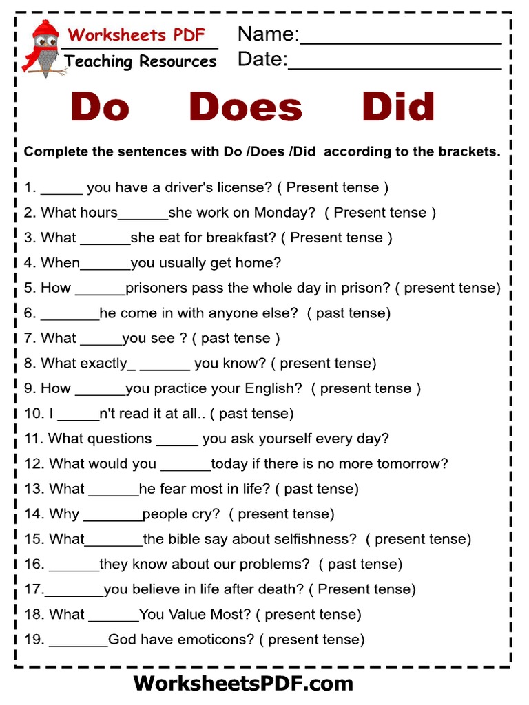 Do does did pdf