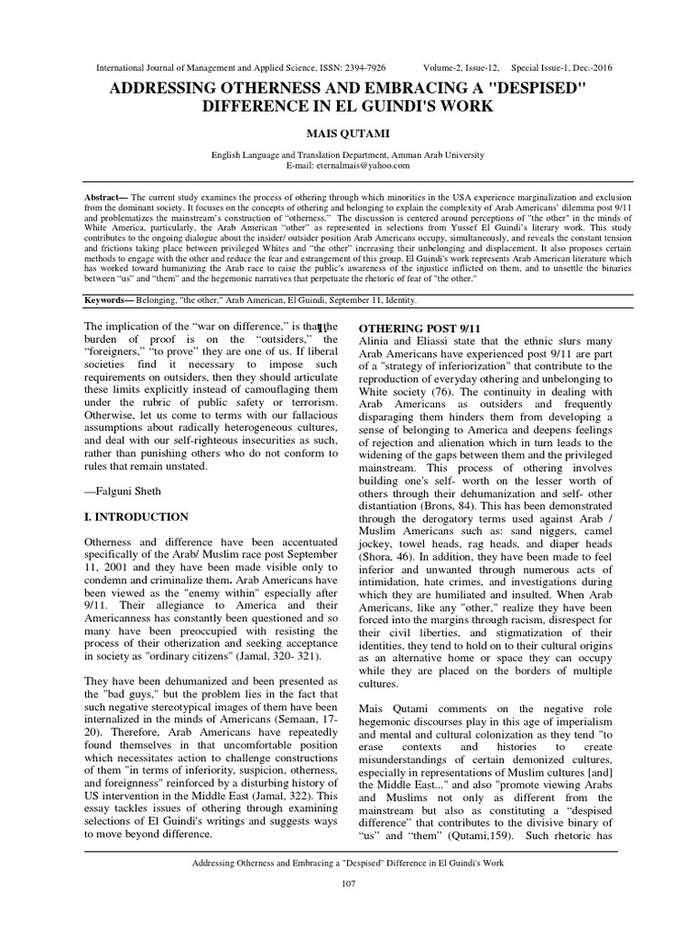 Addressing Otherness and Embracing A Despised | PDF | Racism ...