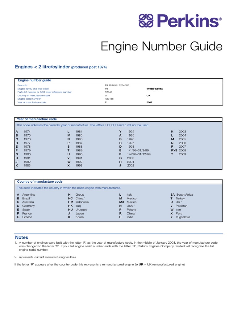 Engine Number Identification Guide | PDF | Engines | Diesel Engine
