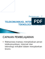 Pertemuan 7 Telekomunikasi, Internet Dan Teknologi Nirkabel