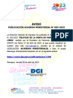 MHYCP-ACUERDO MINITERIAL 003-2023 (Pilotaje de La Venta de Papel Sellado en Linea)