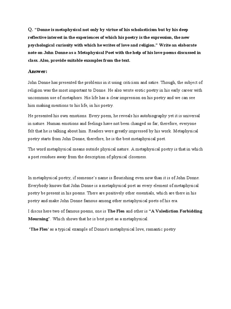 Jhon Done As A Metaphysical PDF