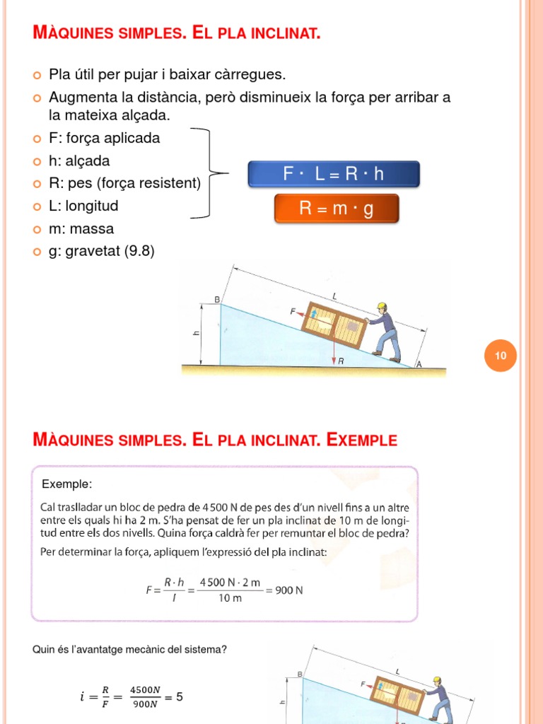 Màquines Simples Pla Inclinat Pdf