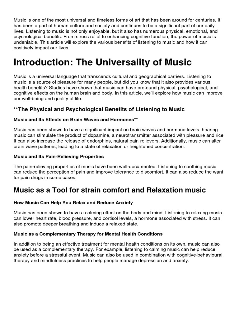 Introduction_ The Universality of Music PDF Relaxation (Psychology