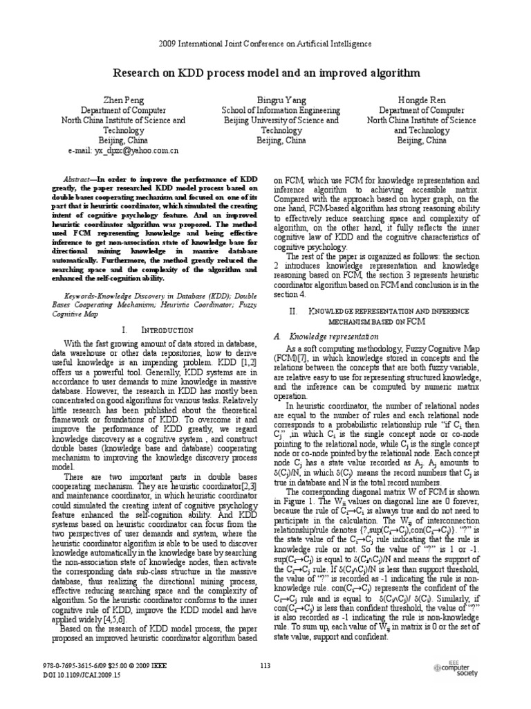 Improved KDD Algorithm Research | PDF | Data Mining | Fuzzy Logic