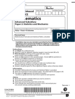 Sample Statistics and Mechanics Paper