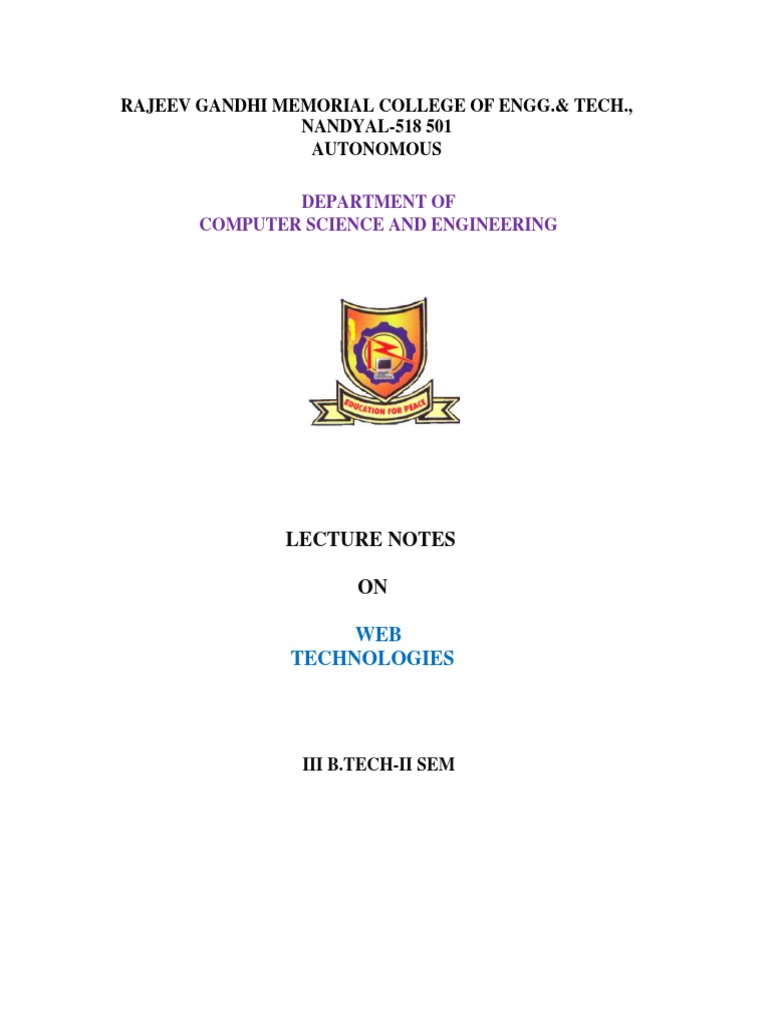 HTML Basics for Web Technologies | PDF