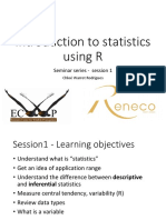 Introduction To Statistics Using R - Session 1 - Ar