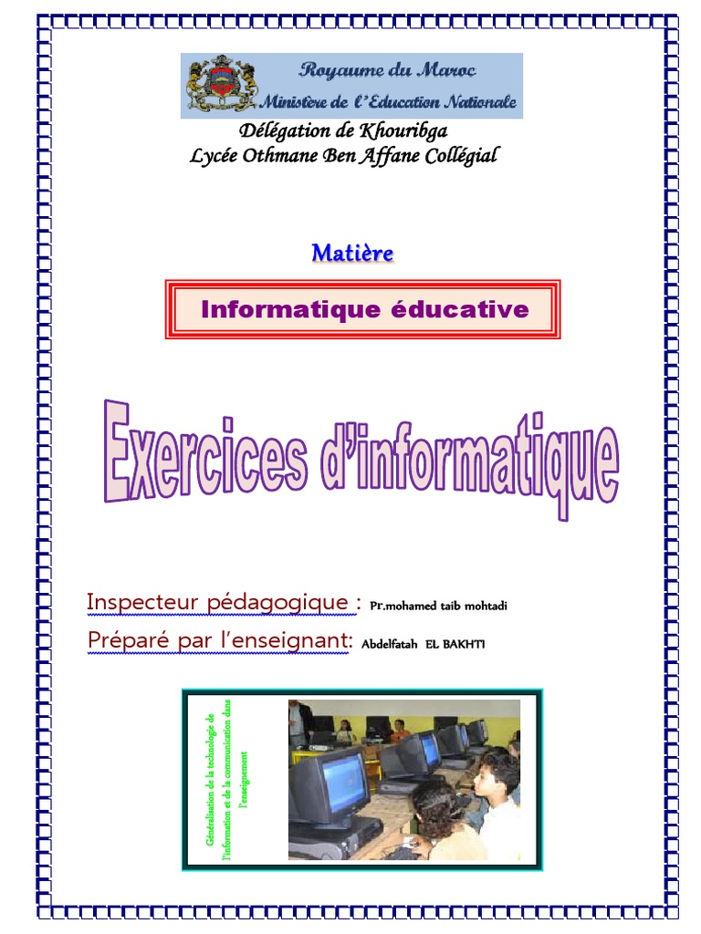 Exercices d'Informatique Éducative | PDF | Ordinateurs | Technologie et ...