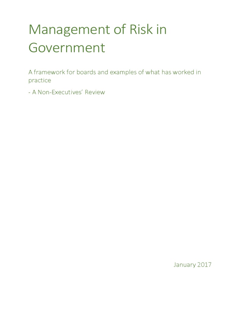 Framework For Management of Risk in Govt | PDF | Career & Growth | Business
