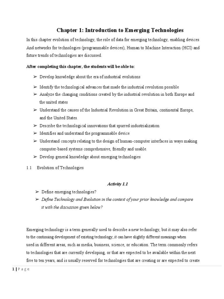Chapter 1 Introduction to Emerging Technologies | PDF | Human–Computer ...