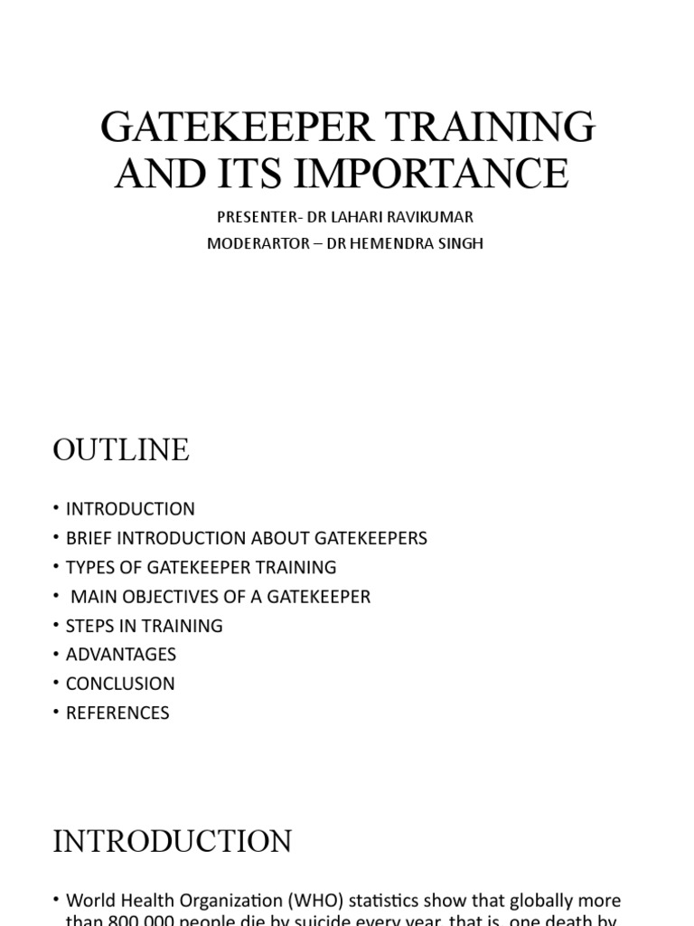 Gatekeeper Training for Suicide Prevention | PDF | Suicide | Mental ...