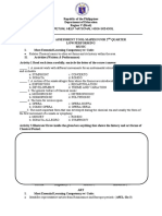 Summative Assessment Tool Mapeh 9 For 2ND Quarter 9