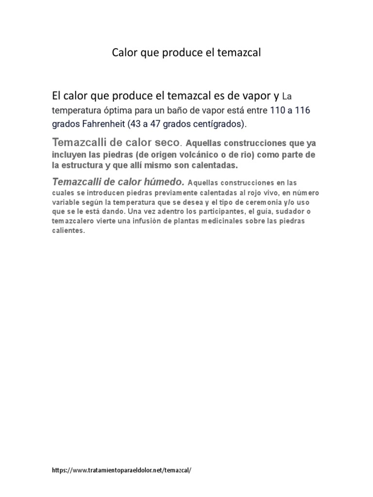 Temazcal | PDF