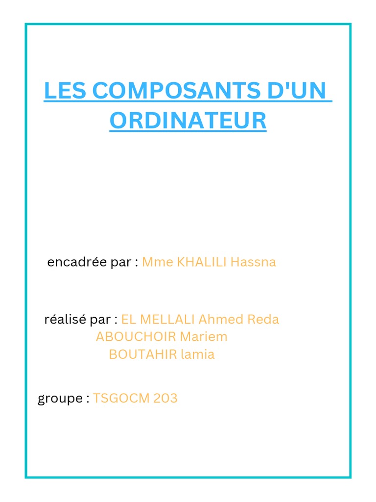 Composants internes et externes d'un PC | PDF