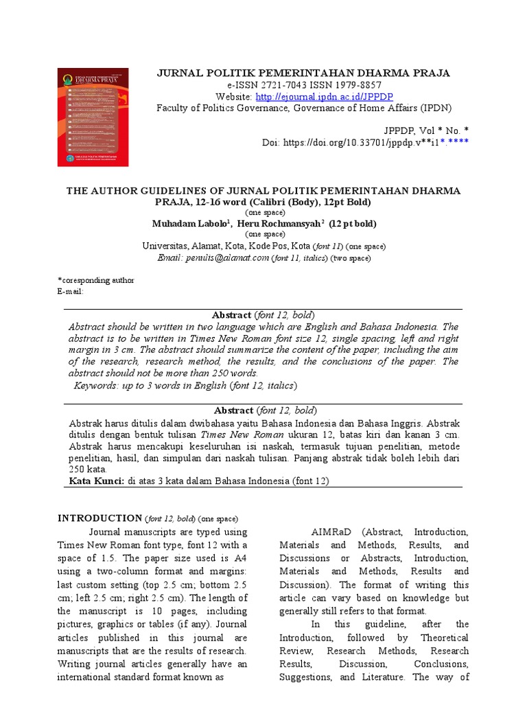 Panduan Penulisan Naskah JPPDP | PDF | Abstract (Summary) | Science