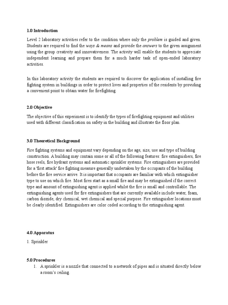 Lab Fire Fighting Equipment PDF