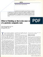 Effect of Finishing On The in Vivo Wear Rate of A Posterior Composite Resin