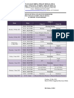 Schedule of Final Exam SMA