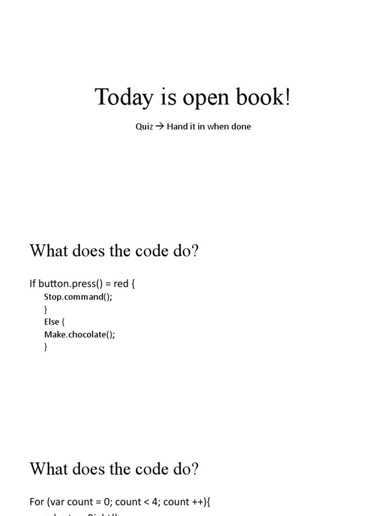 Coding quiz robot commands logic pdf teaching methods materials
