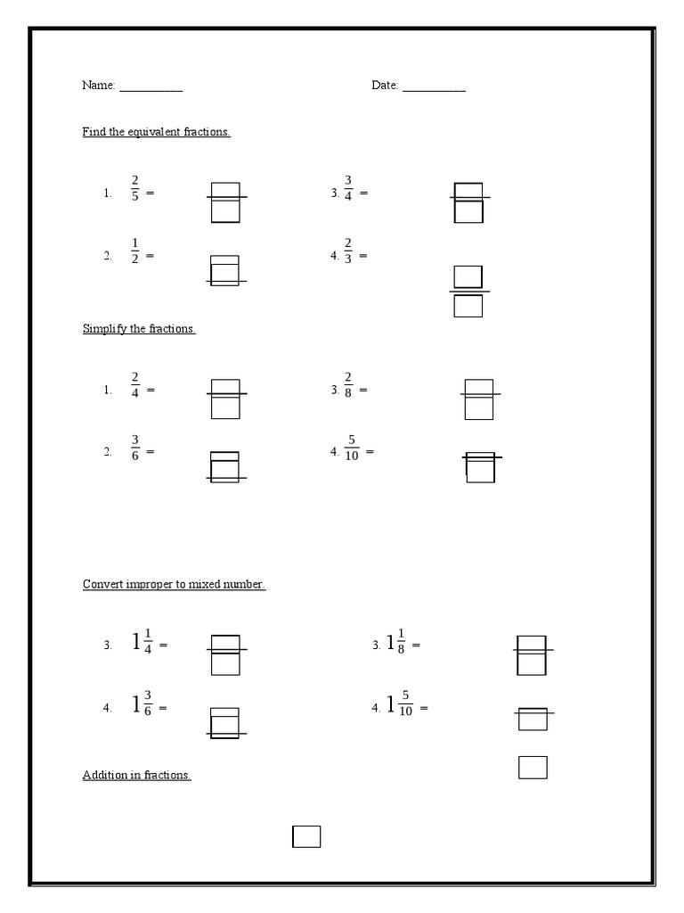 Fraction assessment pdf