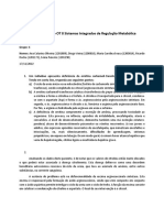 Ficha de Trabalho OT 8 Sistemas Integrados de Regulação Metabólica