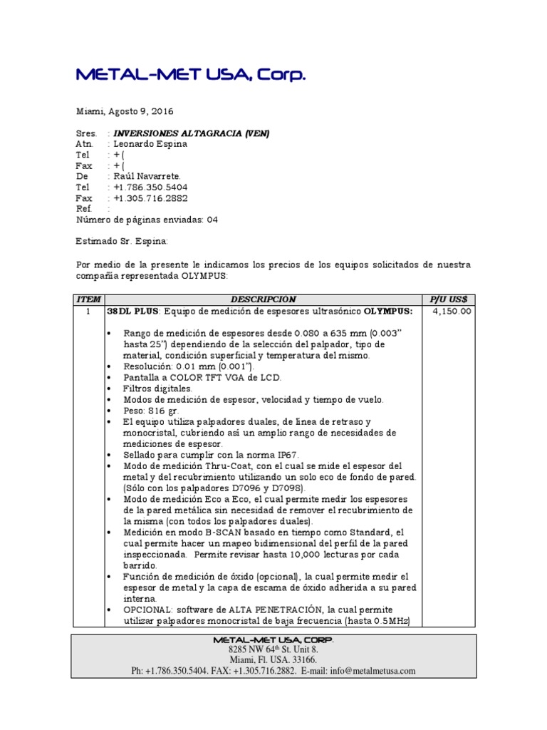 Cot Inversiones Altagracia Olympus 38DLP (Ven) | PDF
