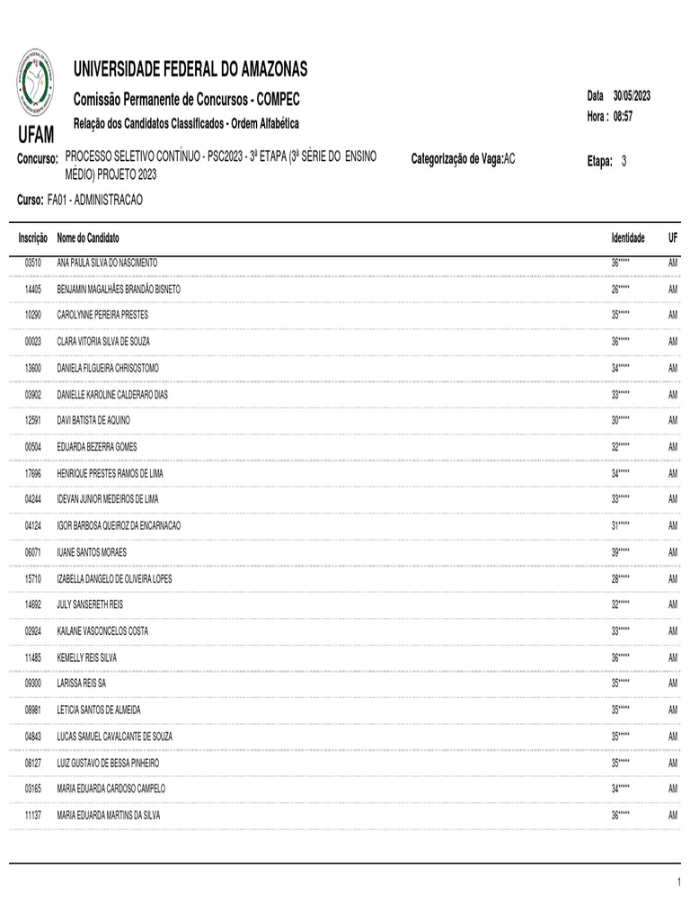 Edital 04 De 2023 Colocação Geral Dos Candidatos Aprovados Pdf