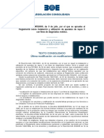 Real Decreto 1085-2009, de 3 de Julio, Por El Que Se Aprueba El Reglamento Sobre Instalación y Utilización de Aparatos de Rayos X Con Fines de Diagnóstico Médico