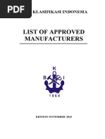 76119list of Approved Manufacturer Rev - 10 (Edisi November 2019)