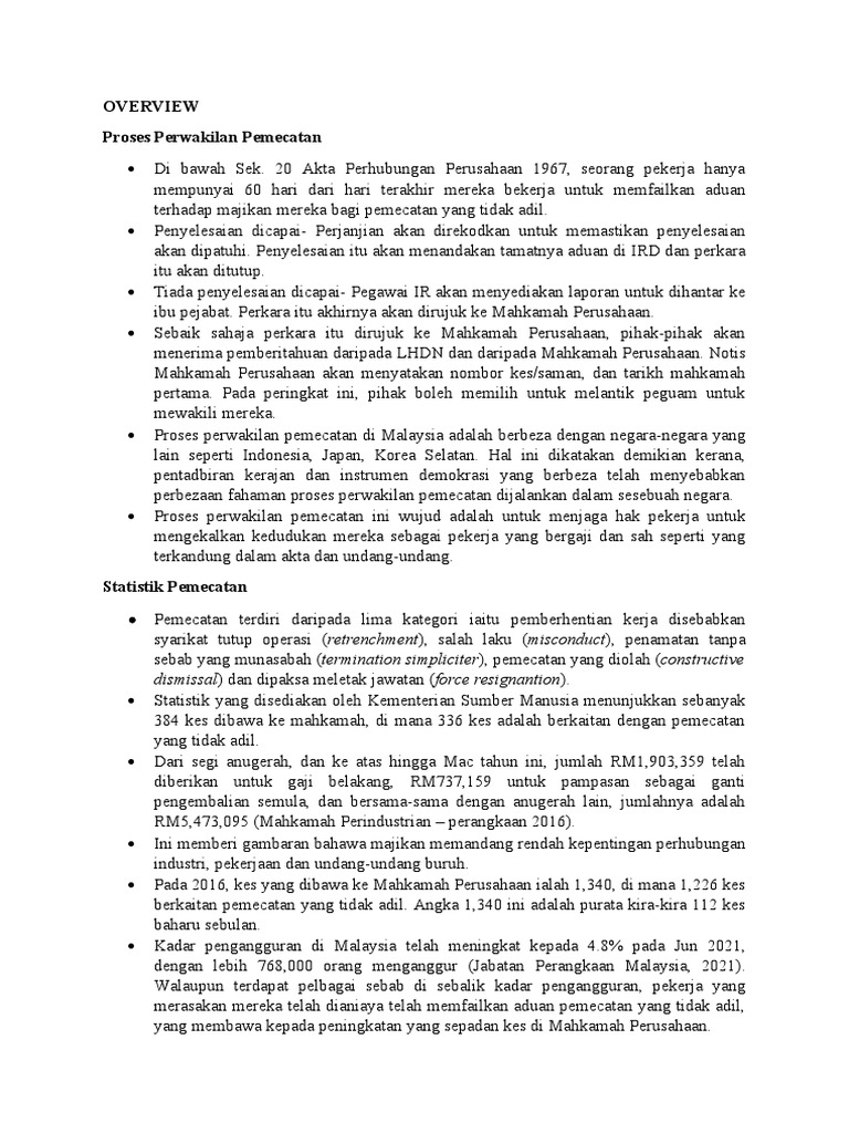 Proses Pemecatan di Malaysia | PDF | Ilmu Sosial