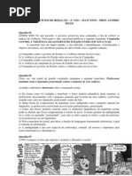Lista de Exercicios de Recuperacao de Redacao Prof Sandro Teles