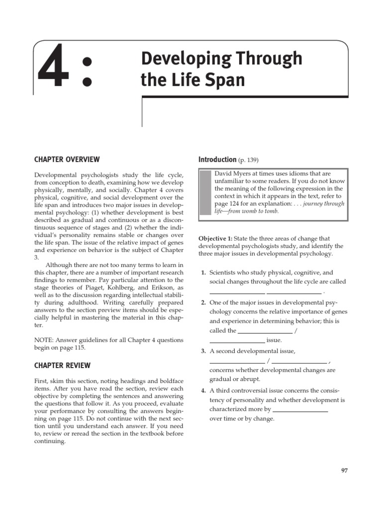 Chapter 4 Developing Through The Life Span, Myers Psychology 8e 